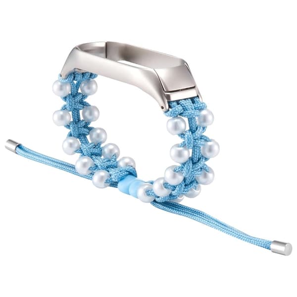 Xiaomi Mi Smart Band 6 / 5 stilfuld perle dekoration snor design urrem - Blå Blue