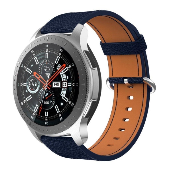 Samsung Galaxy Watch 46mm / Gear S3 Classic / Gear S3 Frontier genuine leather watch band - Dark Blue Blue