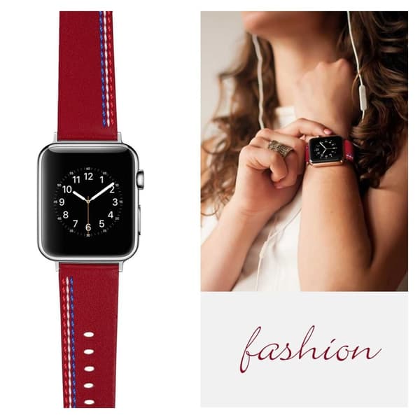 Apple Watch Series 4 40mm aitoa nahkaa oleva ranneke - Punainen Red