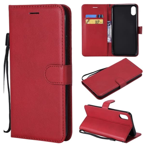iPhone 9 Plus beskyttende cover af syntetisk skind - Rød Red