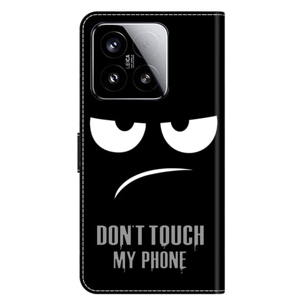 Xiaomi 15 Case Magnetisk Clasp 3D Pattern Leather Wallet Phone Cover - Rør Ikke Ved Min Telefon Black