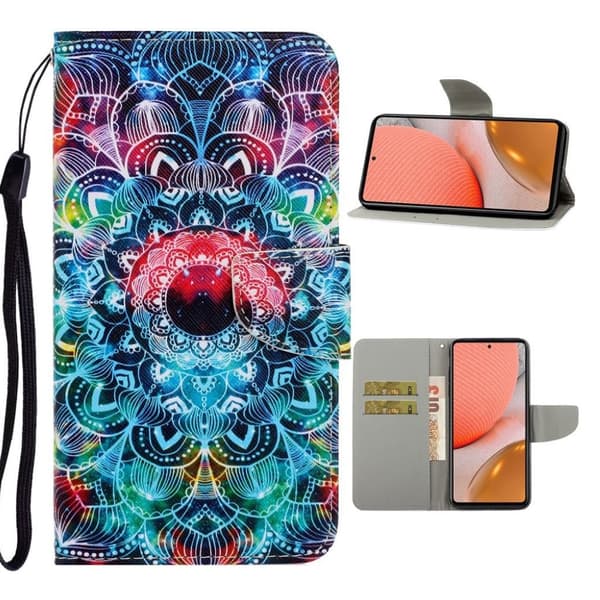 Wonderland Samsung Galaxy A72 5G Flip etui - Mandala blomst Multicolor