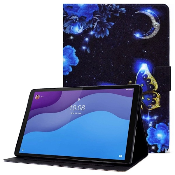 Lenovo Tab M10 (Gen 3) læderetui med cool mønster - Blå Sommerfugl Blue