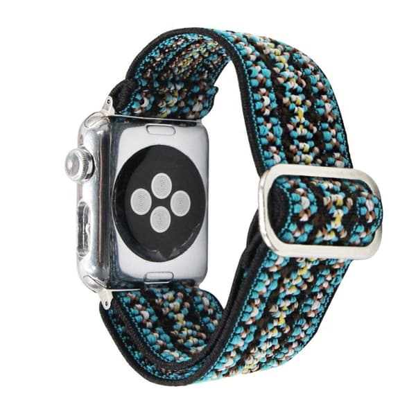 Apple Watch Series 6 / 5 40mm woven style pattern watch band - Green Strip Grön