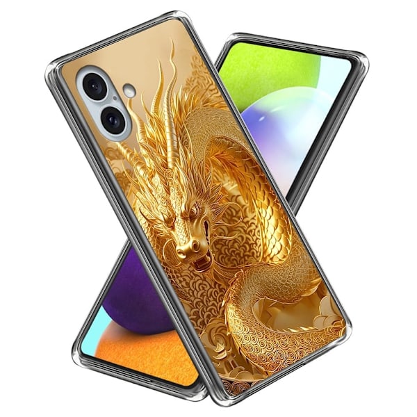Vibe iPhone 16 Plus cover - Gyldent Dragemønster Gold