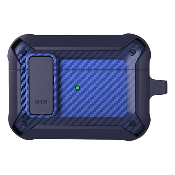 Etui i karbonfiber med spenne for AirPods Pro 2 - Blå Blue