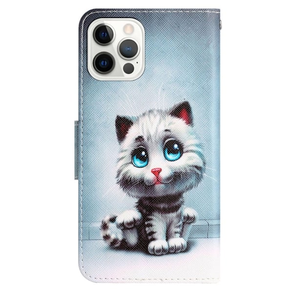 Wonderland iPhone 14 Pro Max Flippetui - Blåe Øyne Katt Blue