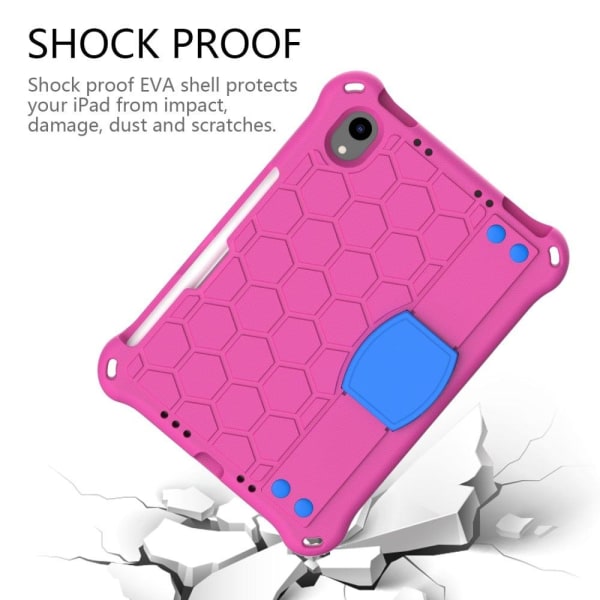 iPad Mini 6 (2021) honeycomb texture EVA cover with strap - Rose Rosa