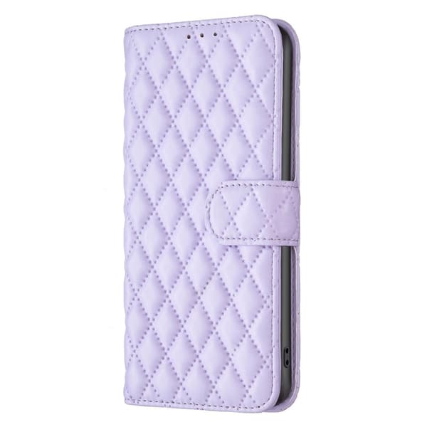 Rombemønster, matt flip-deksel for Samsung Galaxy A04e - Lilla Purple
