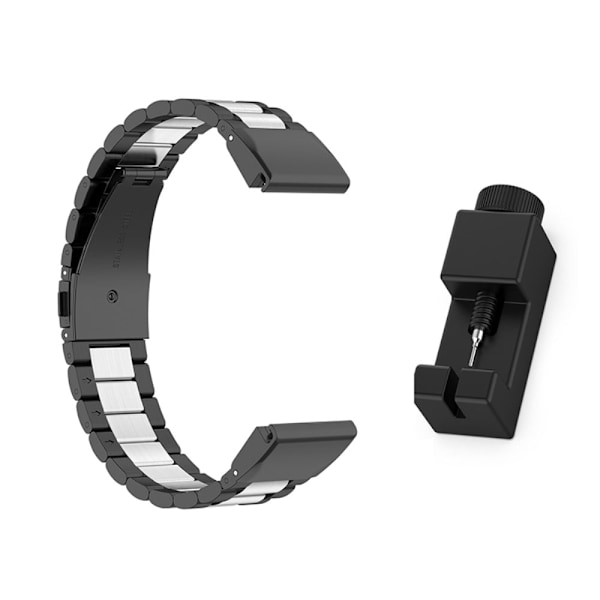 Tre pärlor i 304 rostfritt stål för Garmin-klocka - Svart / Silver / Svart multifärg