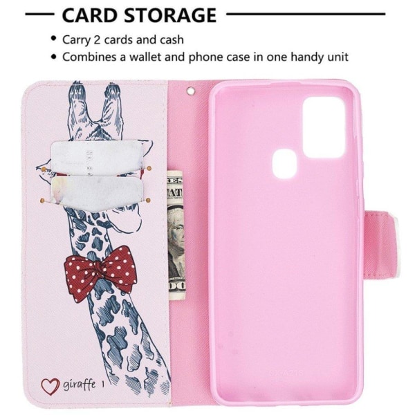 Wonderland Samsung Galaxy A21s Flip Etui - Iført Briller Multicolor