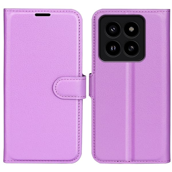 Klassisk Xiaomi 14 Pro flip etui - Lilla Purple