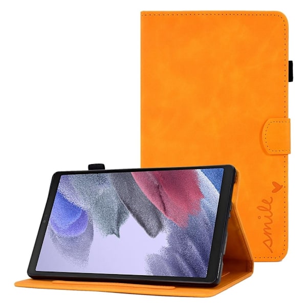 Samsung Galaxy Tab A7 Lite nahkakotelo, jossa on korttipaikat - Khaki Brown
