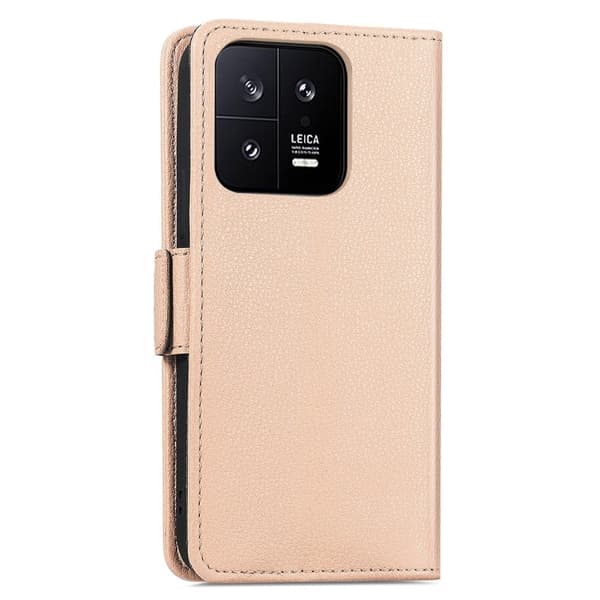Glatt og tynt premium PU-skinnetui for Xiaomi 13 - Khaki Brown