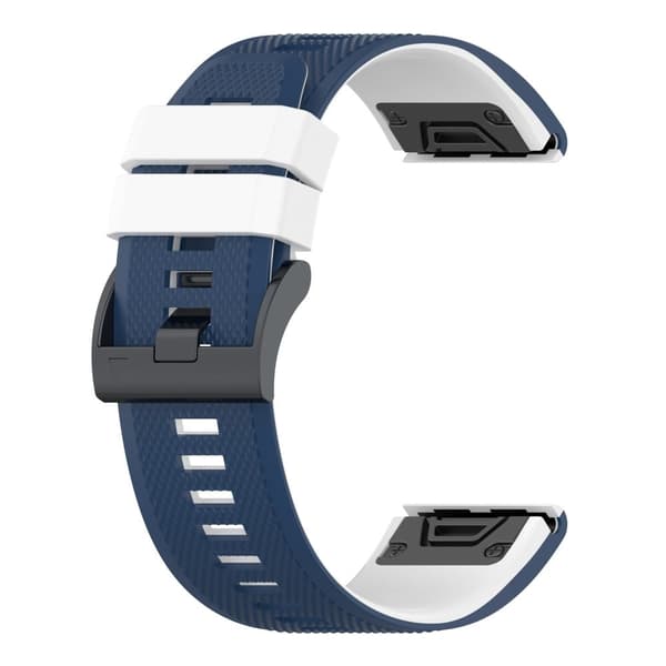 26 mm dubbelfärgat texturerat silikonarmband för Garmin-klocka - Blå / Vit Blå