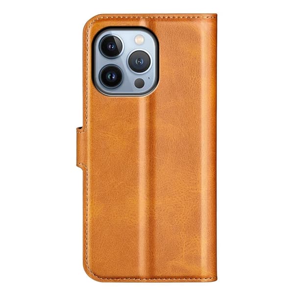 iPhone 14 Pro Max nahkainen lompakokkotelo - Keltainen Yellow