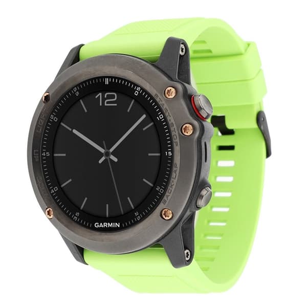 Garmin Fenix 5 22mm silikoninen kellonauha - Vihreä Green