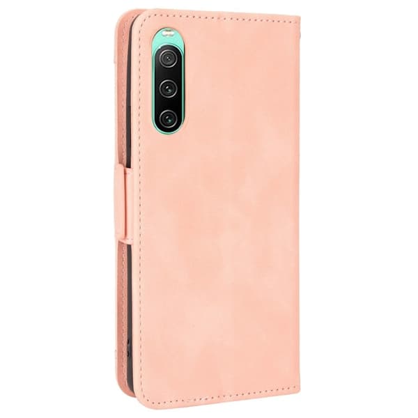 Moderne Sony Xperia 10 IV læderetui med pung - Pink Pink