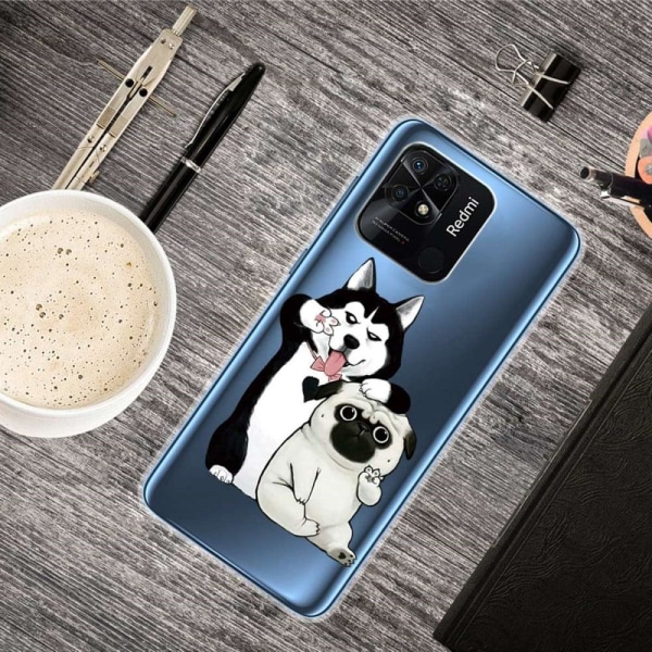 Deco Xiaomi Redmi 10C skal - Två Hundar Vit
