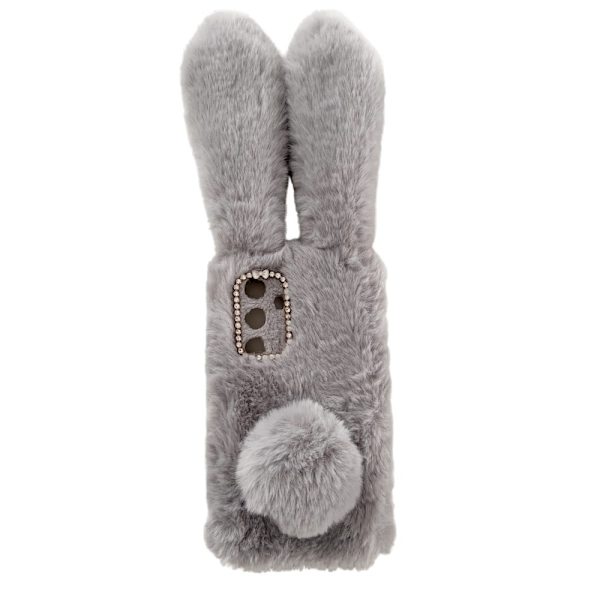 Fluffy Rabbit Samsung Galaxy S24 Plus Cover - Sølv/Grå Silver grey