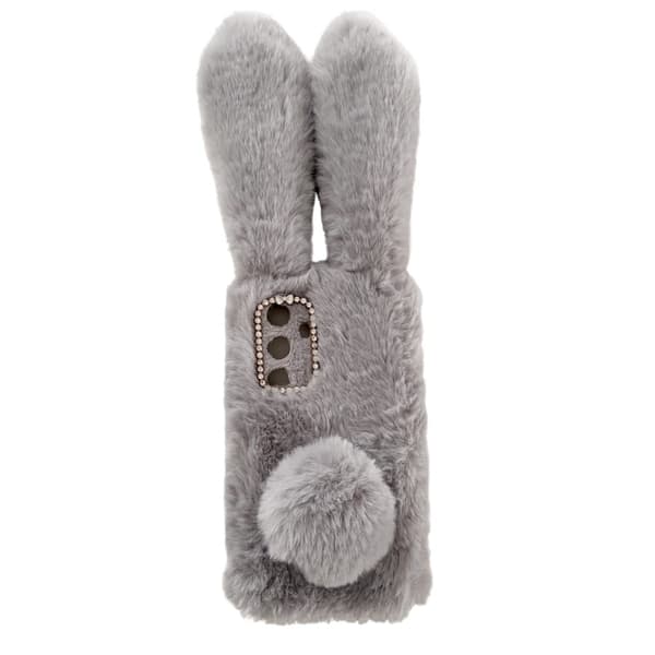 Fluffy Rabbit Samsung Galaxy S24 Plus deksel - Sølv/Grå Silver grey