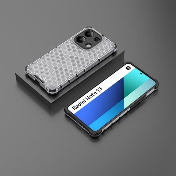 Bofink Honeycomb Xiaomi Redmi Note 13 5G  skal - Grå Silvergrå