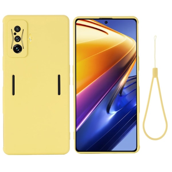 Matt Xiaomi Poco F4 GT / Xiaomi Redmi K50 Gaming skal av flytande silikon - Gul Gul