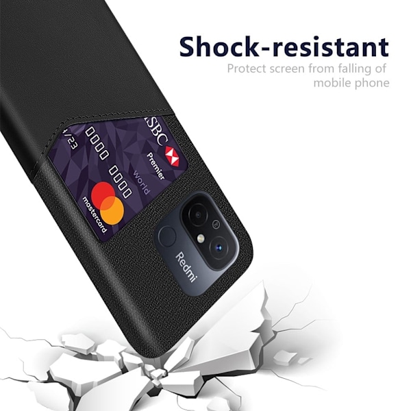 Bofink Xiaomi Redmi 12C Card Suojakuori - Musta Black