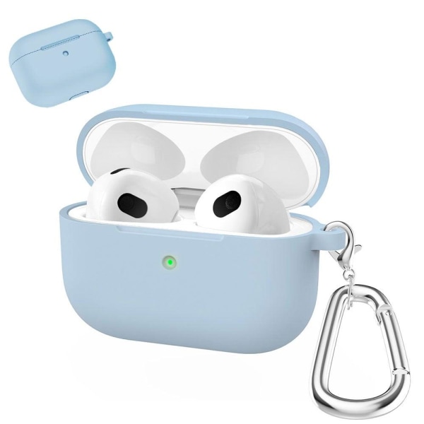 AirPods silikonfodral med karbinhake - Baby Blå Blå