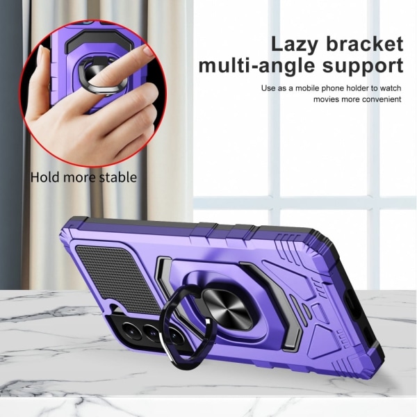 Slidstærkt cover i hård plast med blød inderside og kickstand til Samsung Galaxy S23 - Lilla Purple