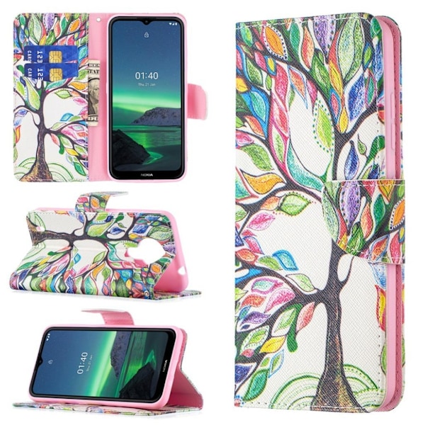 Wonderland Nokia 1.4 Flip etui - Farvet træ Multicolor