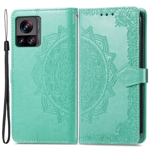 Mandala Motorola Edge 30 Ultra / X30 Pro Flippetui - Grønn Green