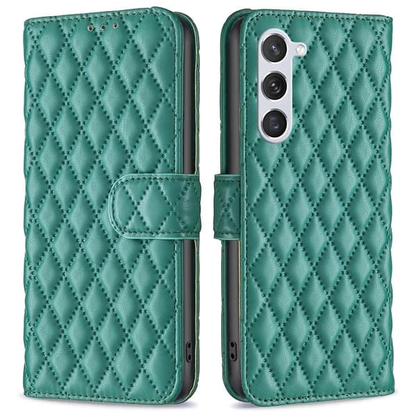 Rhombus mat Samsung Galaxy S23 flip etui - Grøn Green