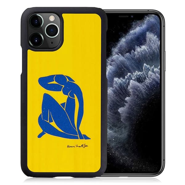 Man & Wood premium etui for iPhone 11 Pro - Nu bleu Yellow