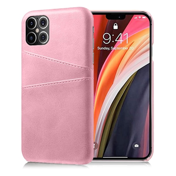 Dual Card iPhone 12 Pro Max deksel - Rose Gull Pink