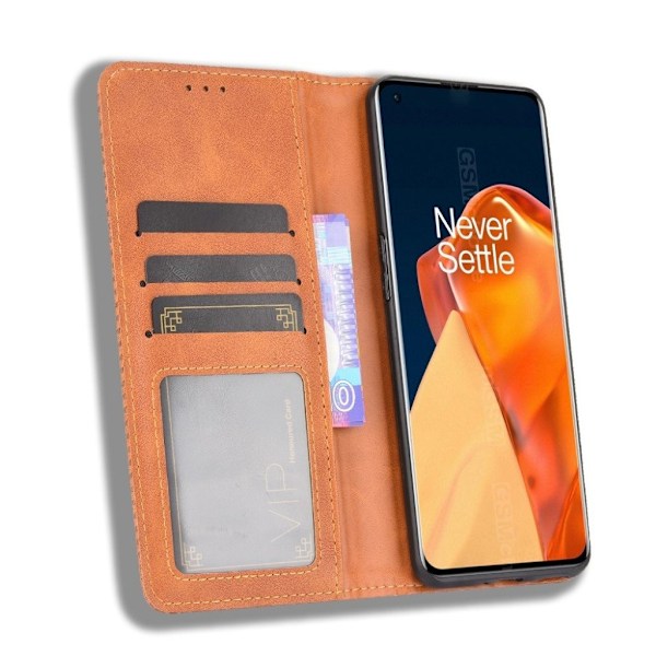 Bofink Vintage OnePlus 9 Pro nahkakotelo - Ruskea Brown