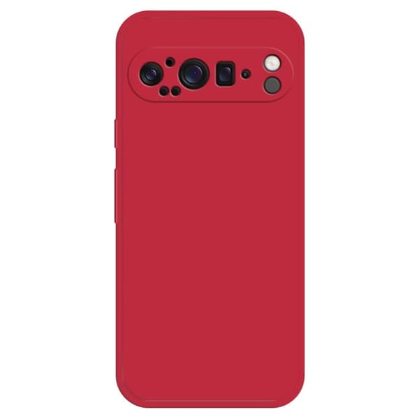 Google Pixel 9 Pro fleksibelt etui med lige kantbeskyttelse Telefoncover - Rød Red