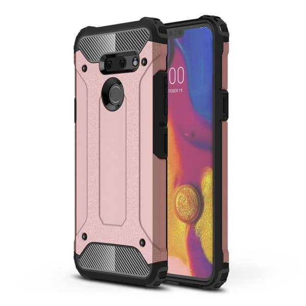 LG G8 Thinq Heavy Duty Hybridetui - Gammelrosa Multicolor