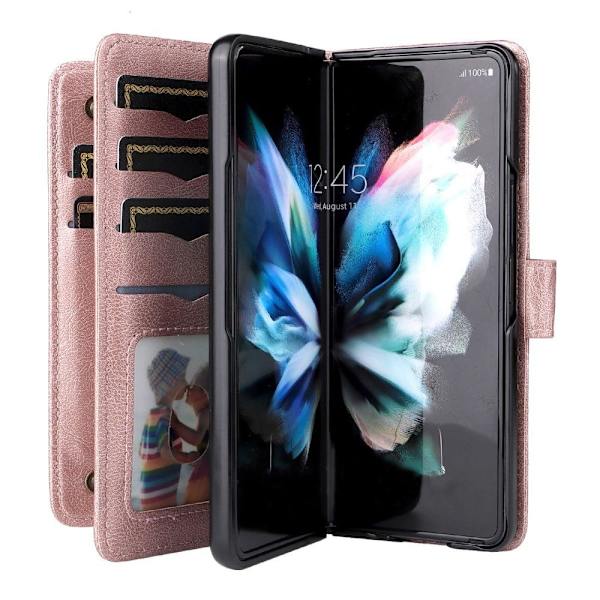 Samsung Galaxy Z Fold4 fodral med 10 fickor - Rosa Rosa