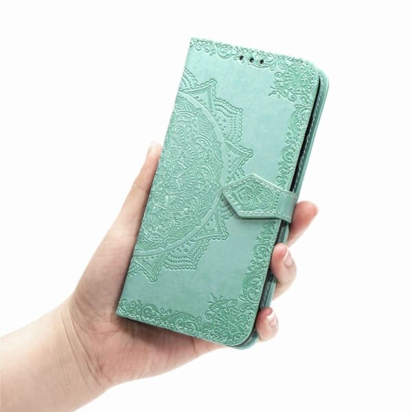 Mandala Samsung Galaxy S20 FE 5G / S20 Fe Flippetui - Cyan Green