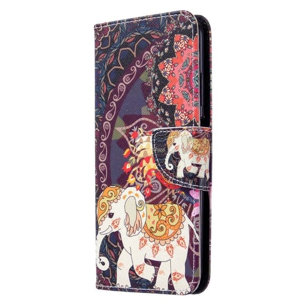 Wonderland Huawei P40 Lite / Nova 6 SE veske - Mandala og Elefant Multicolor