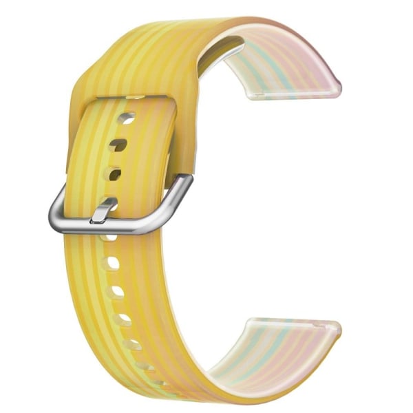 22mm Universal rainbow color silicone watch strap - Yellow Rainb Gul