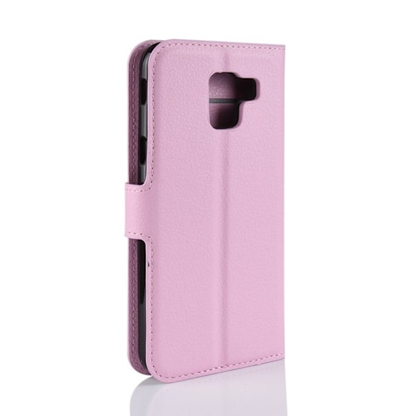 Samsung Galaxy J6 Liitsihedelmän Jyvä PU Nahka Lompakko Suoja kotelo - Pinkki Pink