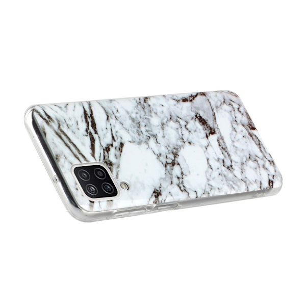 Marble Samsung Galaxy A12 5G Etui - Grå Marmor Silver grey
