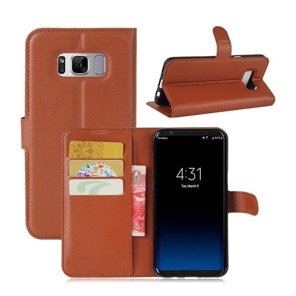 Samsung Galaxy S8 stilfuldt læder-etui - Brun Brown