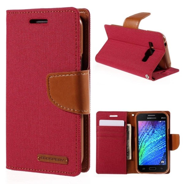 MERCURY Goospery Samsung Galaxy J1 Læder Etui - Rød Red