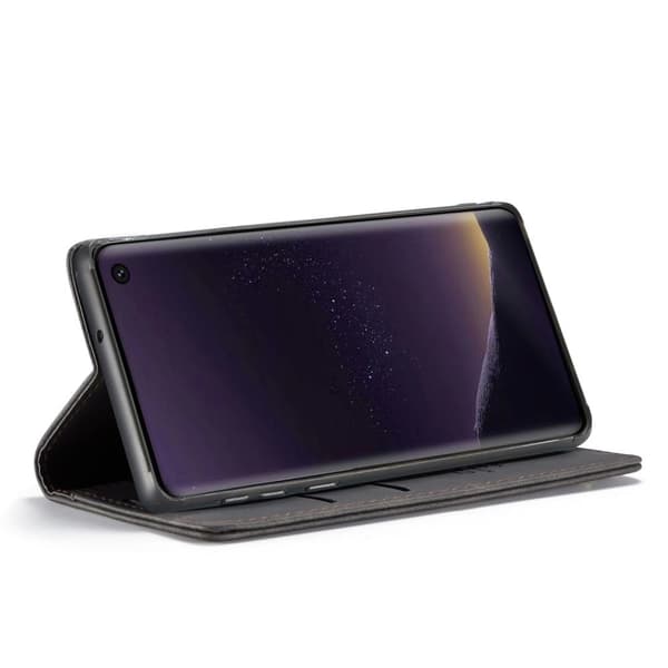 CASEME Samsung Galaxy S10e auto-absorberet læder flip etui - Sort Black