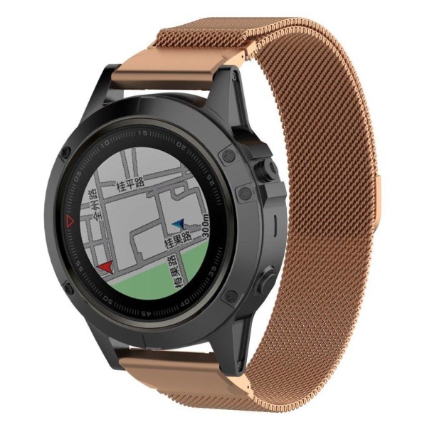 Garmin Fenix 5X milanese klockarmband - Roséguld multifärg