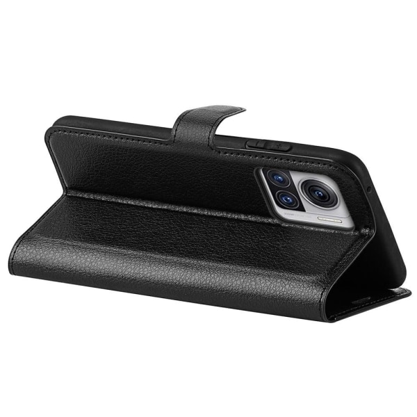 Klassisk Motorola Edge 30 Ultra / X30 Pro Flip Etui - Sort Black