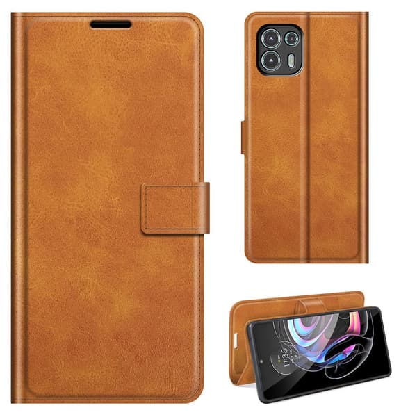 Wallet-style Læder Etui til Motorola Edge 20 Lite - Gul Yellow